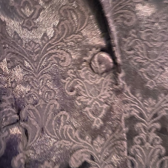 Apostrophe brocade fabric women’s wine colored blazer sz 12 - Picture 3 of 4